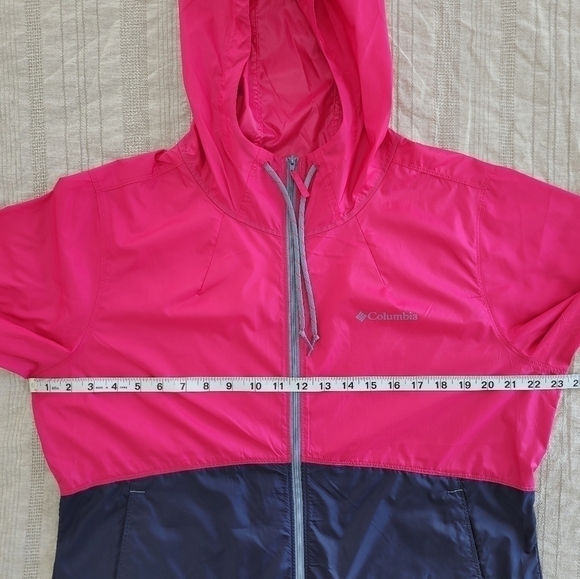 Columbia Flash Forward Windbreaker Jacket Pink Blue Large - Picture 10 of 12